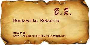 Benkovits Roberta névjegykártya